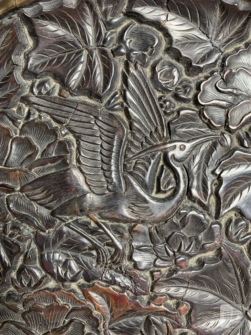 元 剔黑花鸟纹盘 - 图4